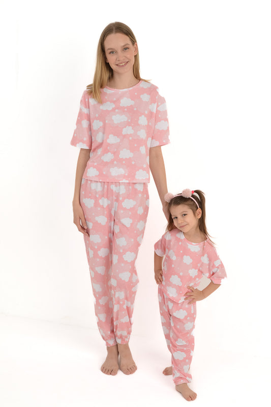 Pink Sky Anne & Çocuk Pijama Takımı