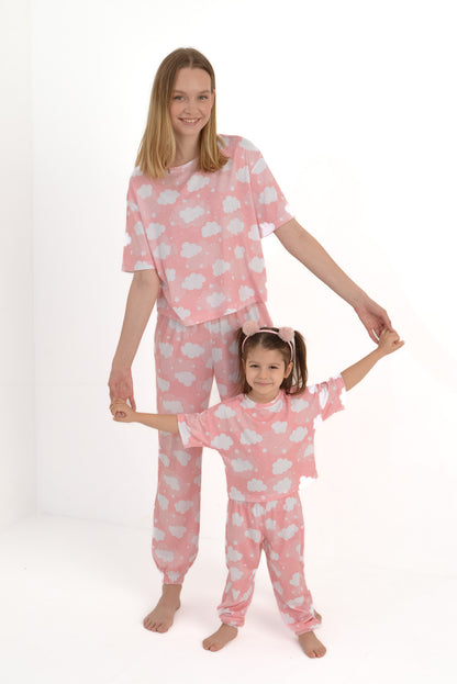 Pink Sky Anne & Çocuk Pijama Takımı